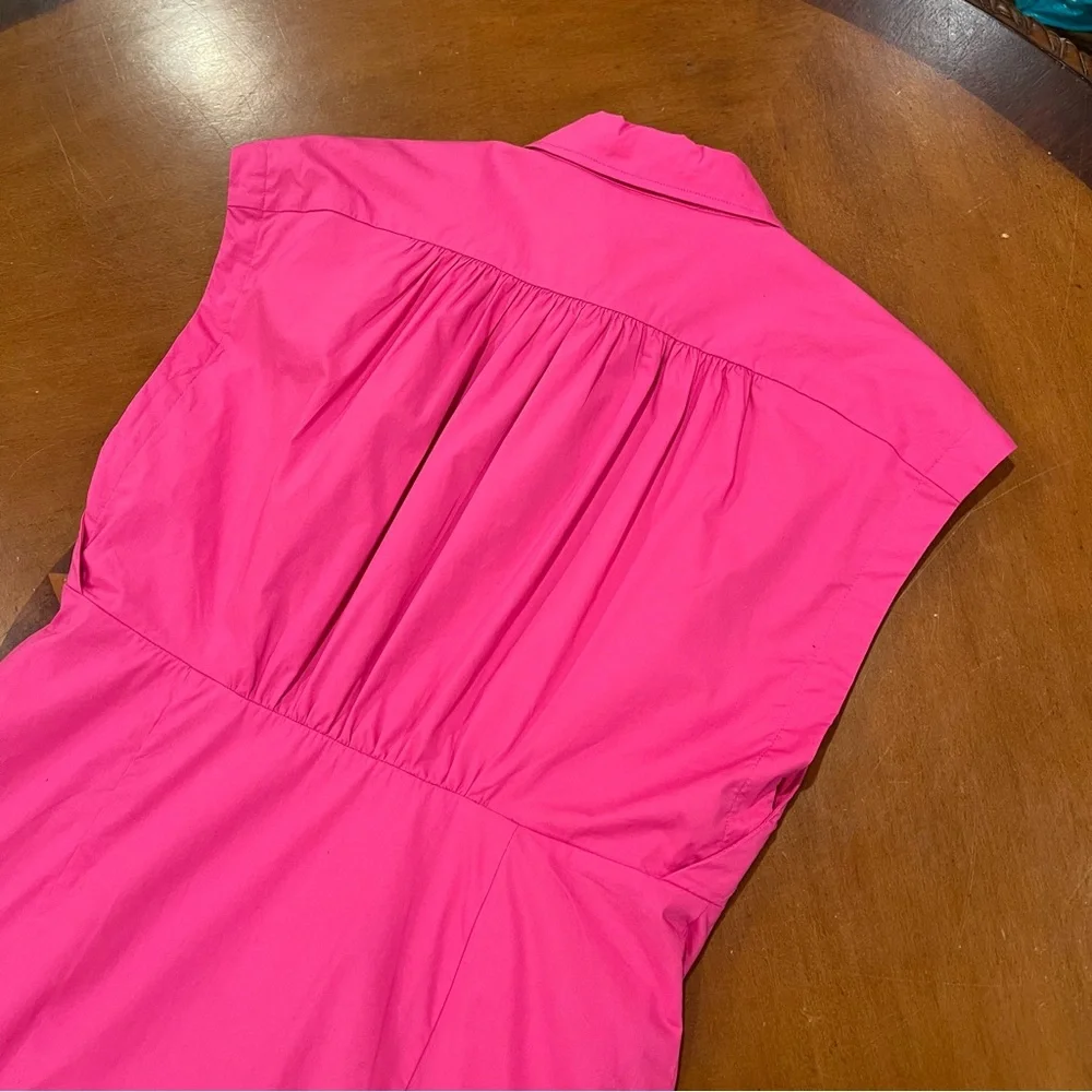 NEW $225 MICHAEL MICHAEL KORS Pleated Cap Sleeve Mini Dress Pink Medium Shirt - Picture 7 of 16